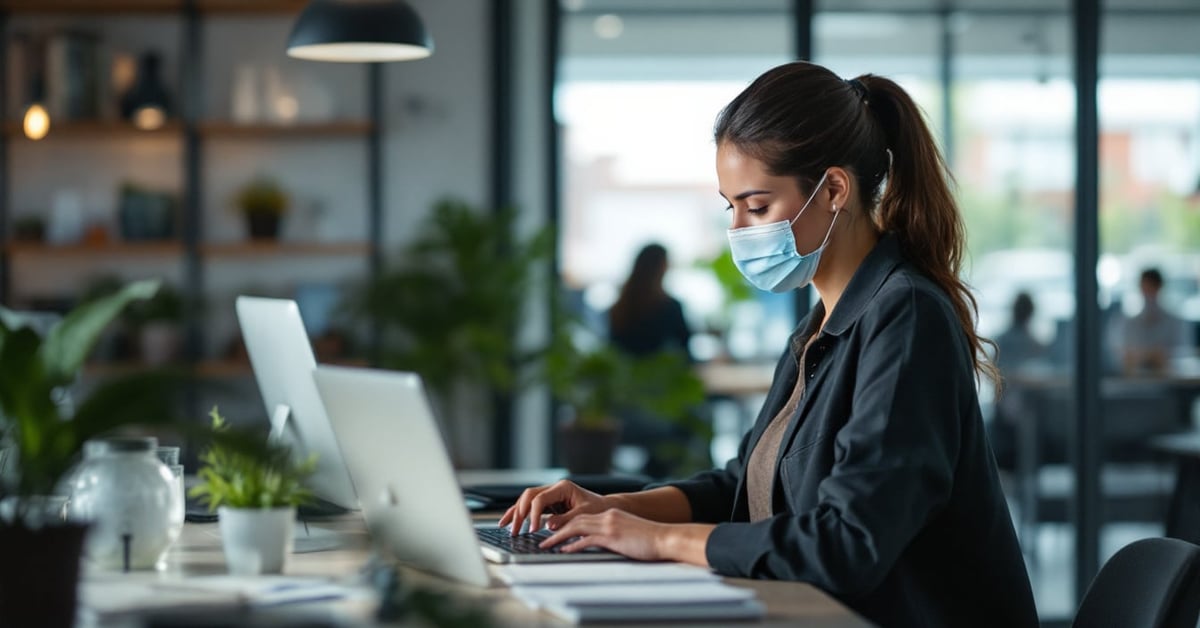 Conseiller service client Free au téléphone dans un environnement de travail moderne et professionnel